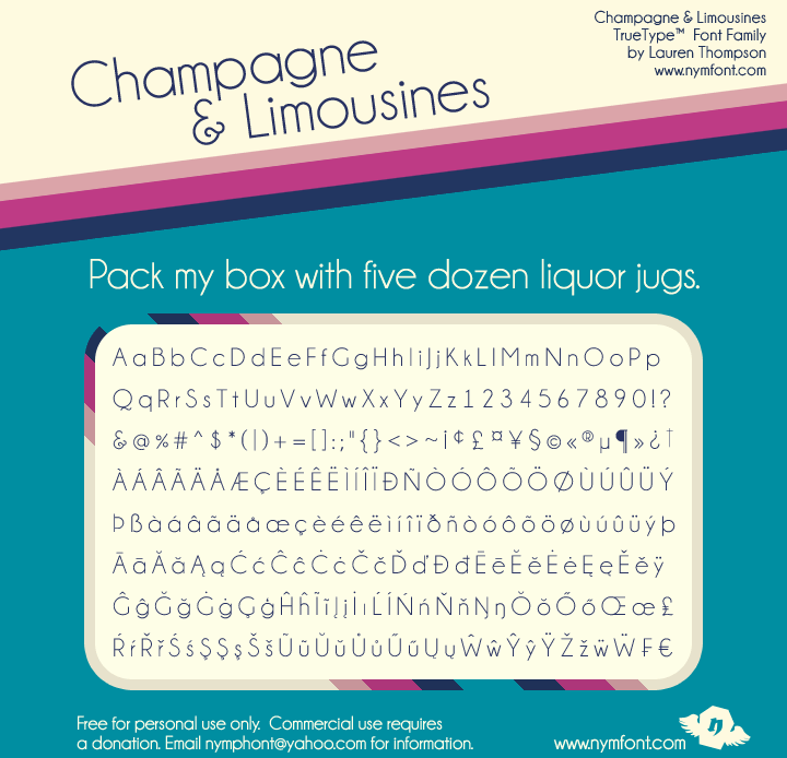 Free Champagne and Limousines Font