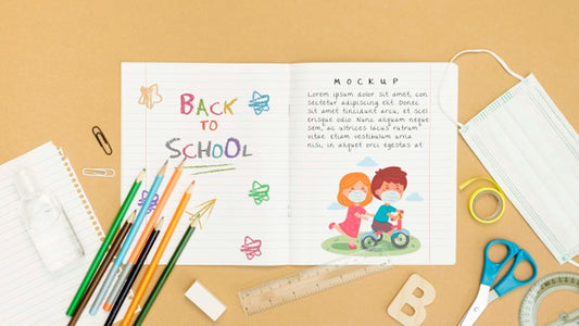 Free Above View Back To School Concept Psd
