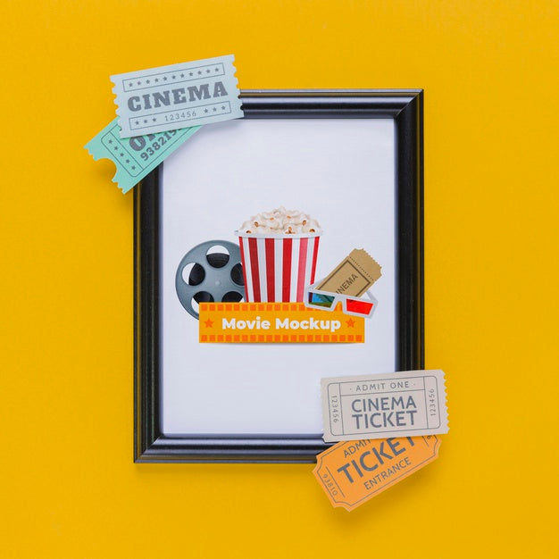 Free Above View Cinema Concept With Tickets Psd