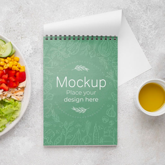 Free Above View Delicious Healthy Food Mock-Up Psd