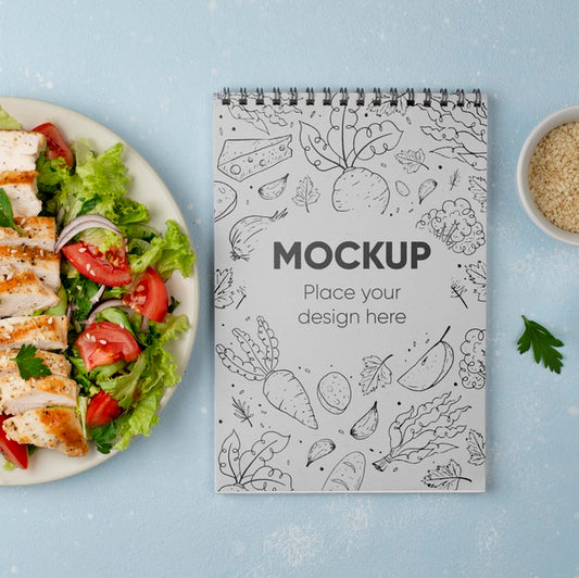 Free Above View Healthy Food Mock-Up Psd