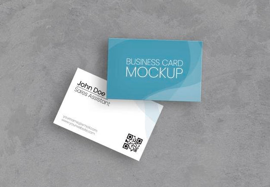Free Abstract Business Cards Over Concrete Surface Mockup Psd