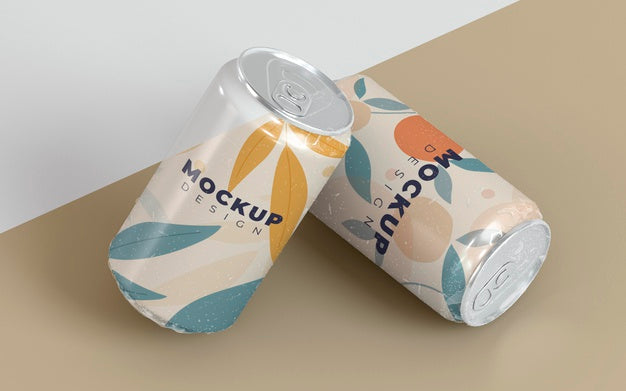 Free Abstract Can Packaging Concept Mock-Up Psd