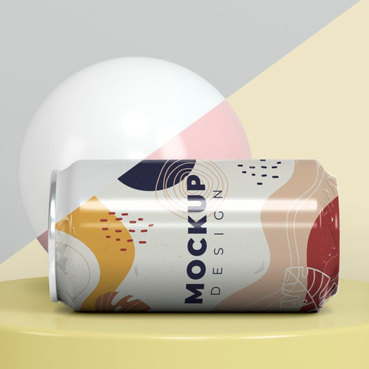 Free Abstract Can Packaging Mock-Up Psd