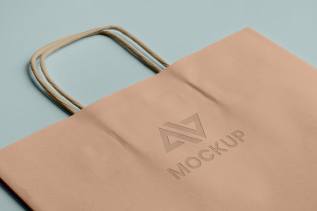 Free Abstract Mock-Up Logo On Shopping Bag Psd