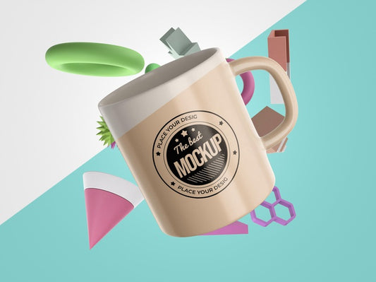 Free Abstract Mock-Up Merchandise With A Mug Psd