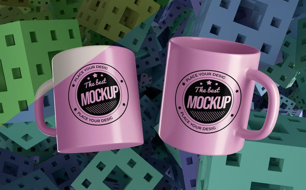 Free Abstract Mock-Up Mugs Merchandise Psd