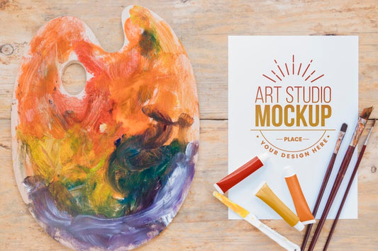 Free Abstract Palette Of Colors Mock-Up Psd
