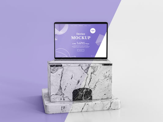Free Abstract Stone And Laptop Psd