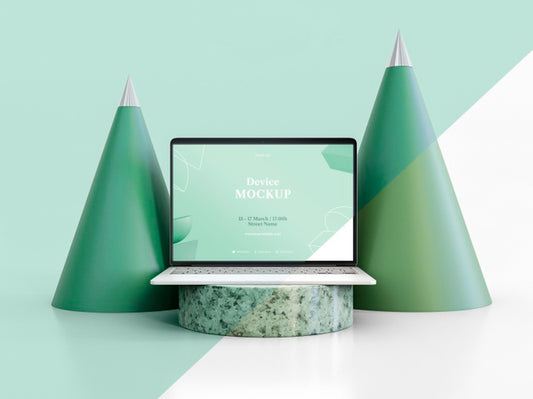 Free Abstract Stone And Laptop Psd