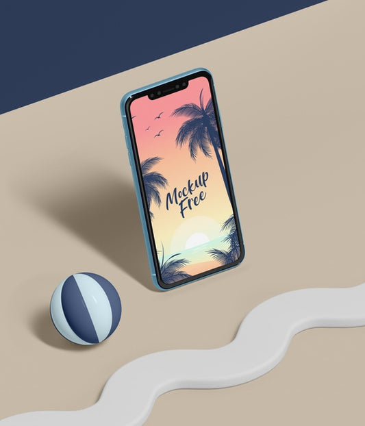 Free Abstract Summer Concept With Phone Psd