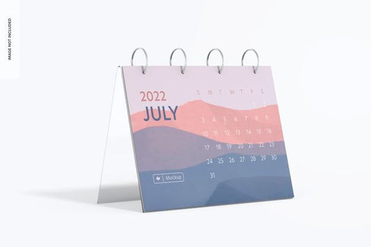 Free Acrylic Calendar Mockup, Left View Psd