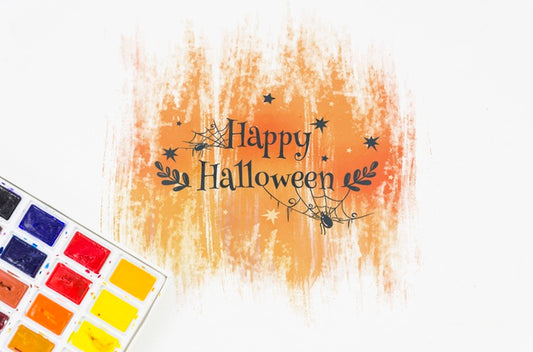 Free Acrylic Pallette And Halloween Draw Psd