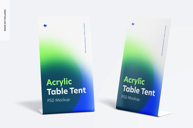 Free Acrylic Table Tents Mockup Psd
