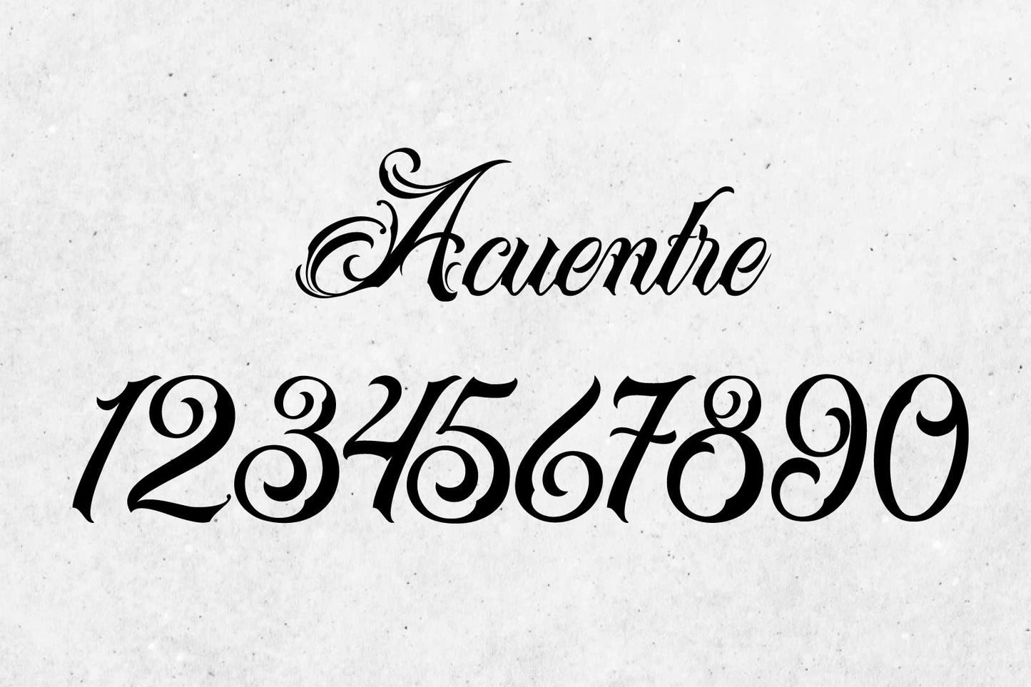 Acuentre Number Tattoo Font