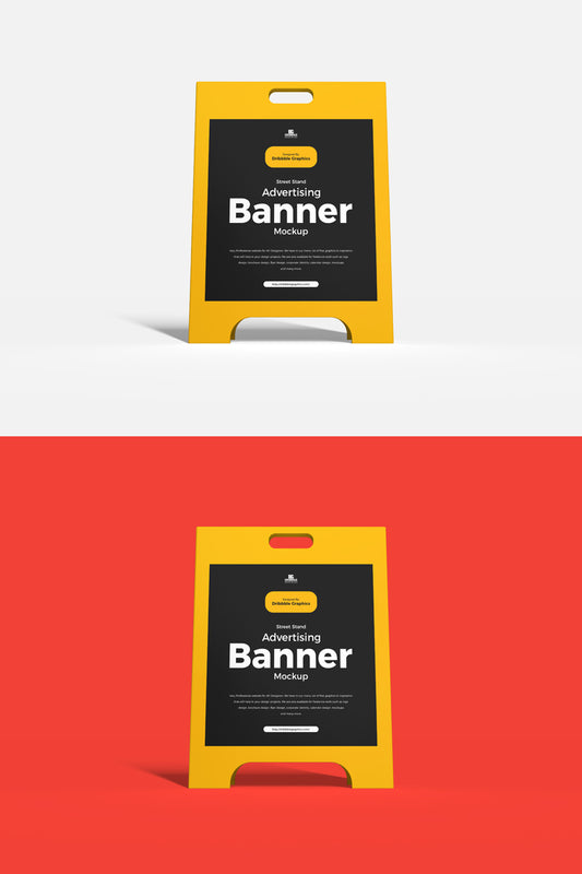 Free Advertising Banner Stand Mockup Psd