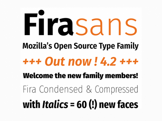 Free Fira Sans A new font family by Mozilla