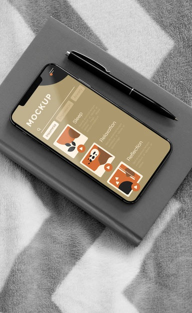 Free Agenda And Mobile On Bed Psd