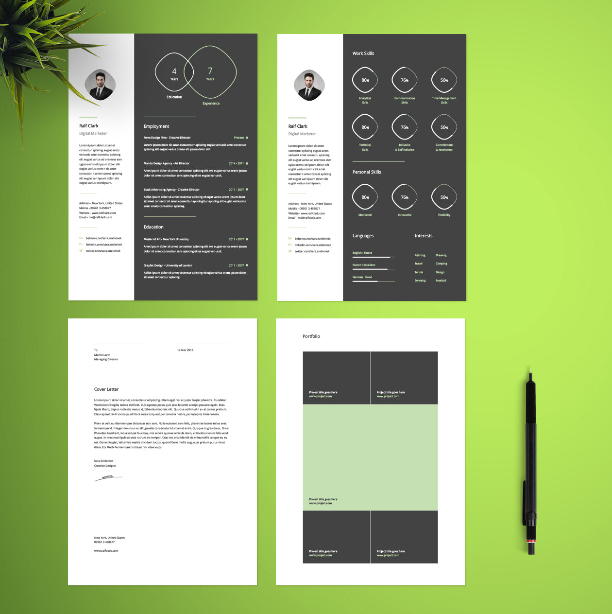 Free Infographic Resume and CV Template in Illustrator (AI) Format