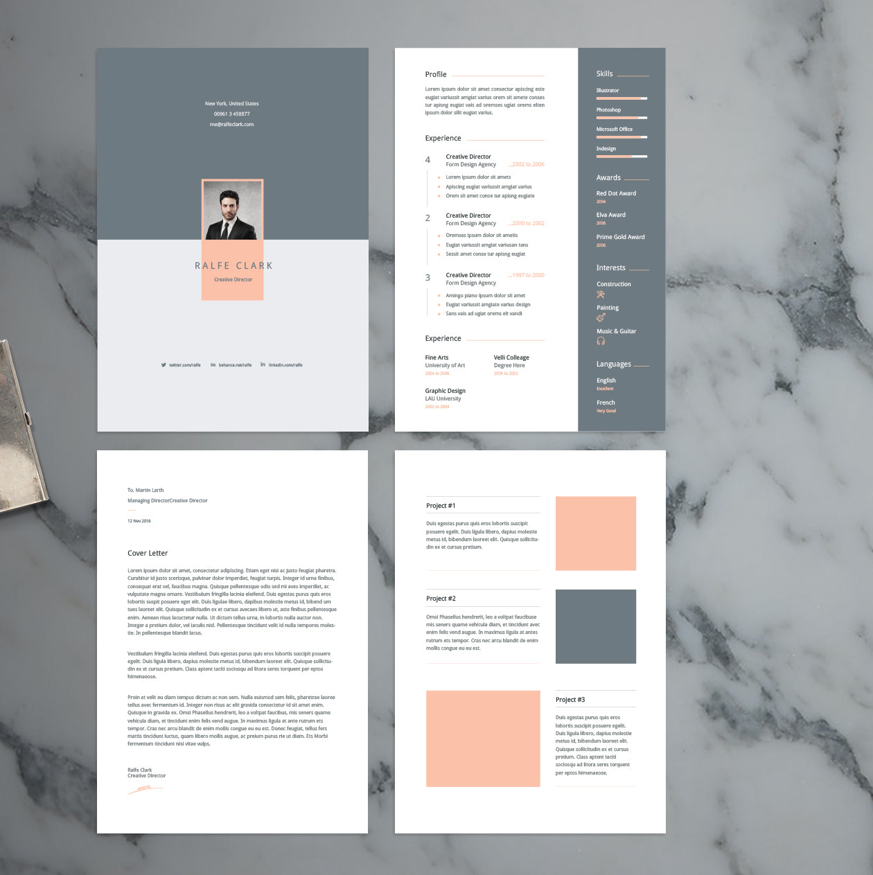 Free Clever Resume and CV Template in Illustrator (AI) Format