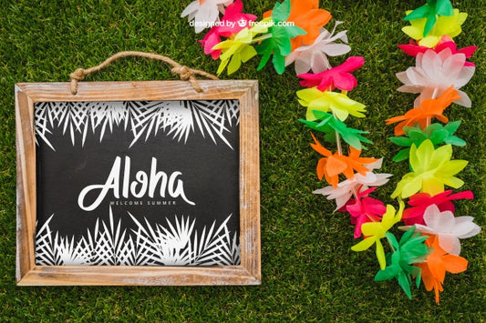 Free Aloha Concept With Slate Psd
