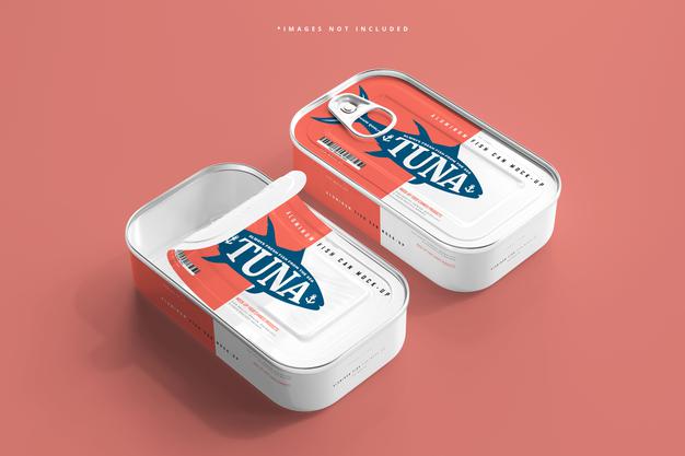 Free Aluminum Fish Can Mockup Psd