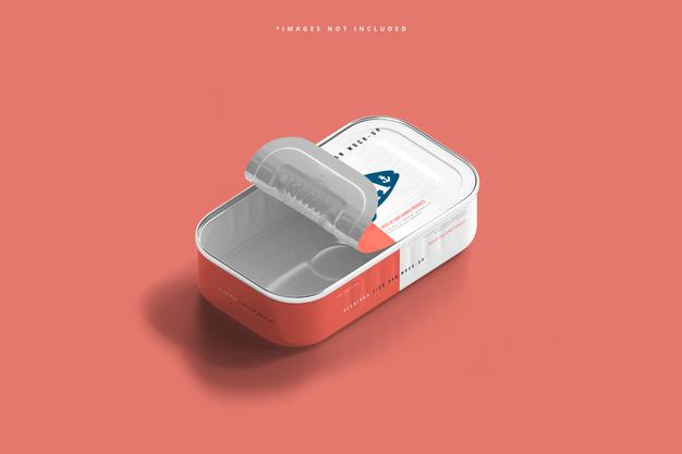 Free Aluminum Fish Can Mockup Psd