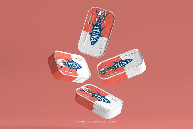 Free Aluminum Fish Can Mockup Psd