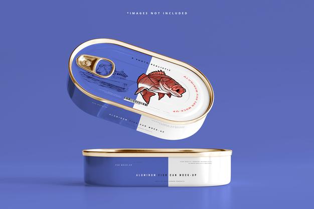 Free Aluminum Fish Can Mockup Psd