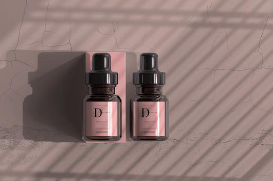 Free Amber Glass Dropper Bottle With Box Mockup Psd
