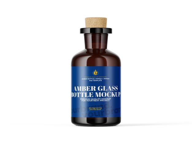 Free Amber Glass Mockup Template Psd