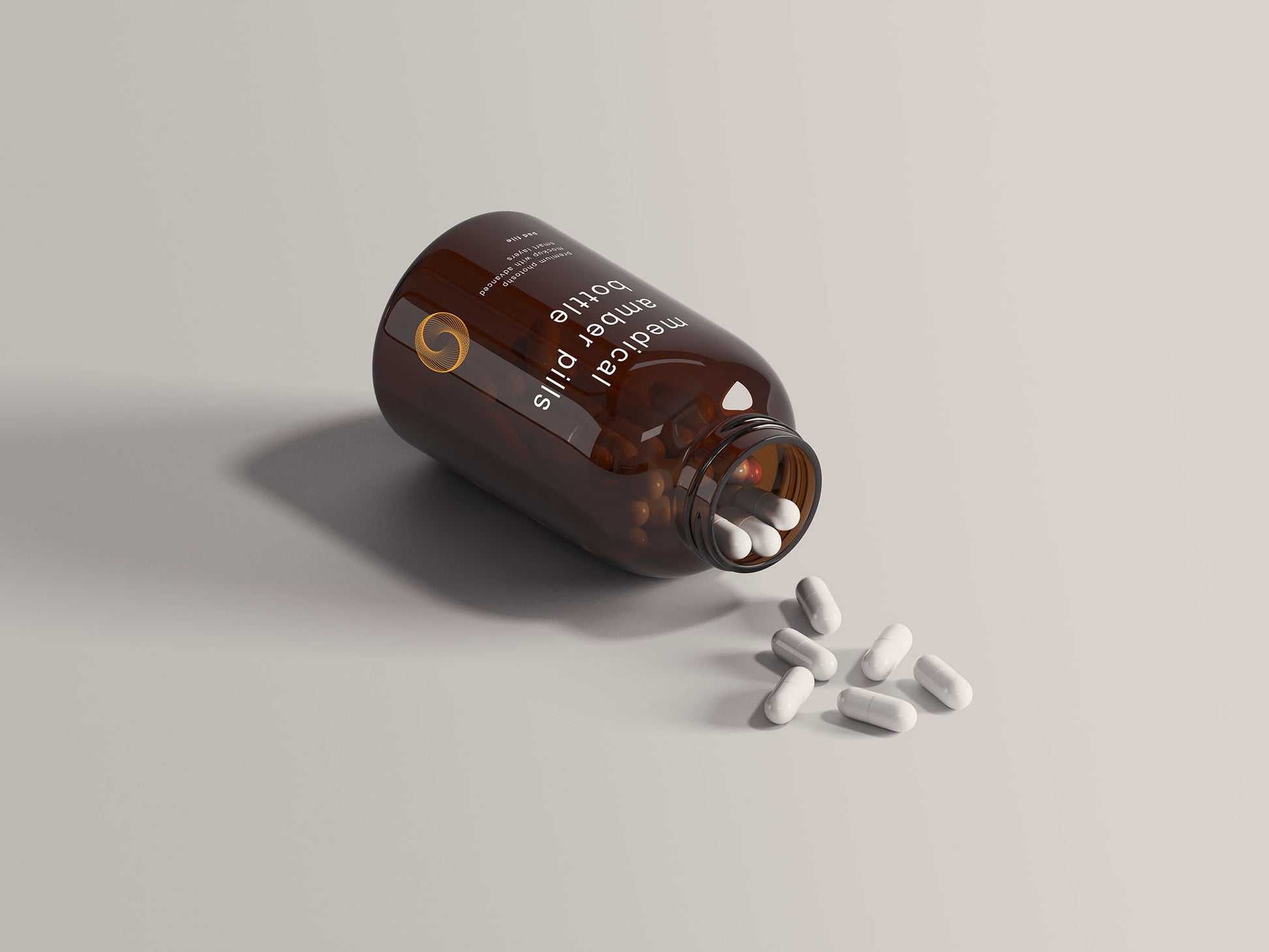 Free Amber Medical Bottle Mockup