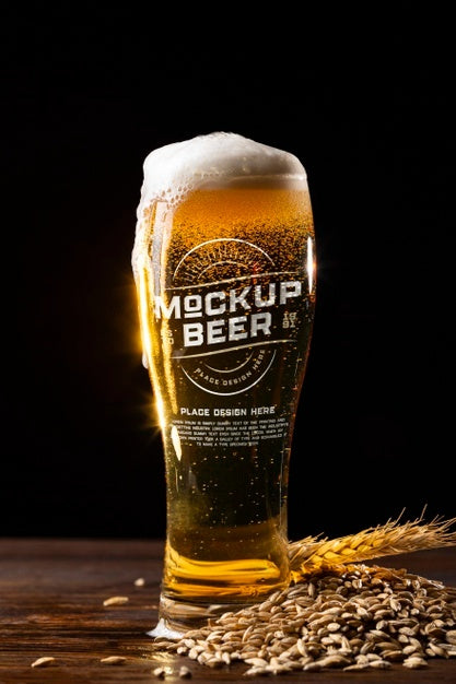 Beer Glass Mock-up  Beer glass, Beer, Mocking