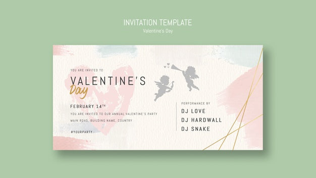 Free Annual Valentine'S Day Party Invitation Template Psd