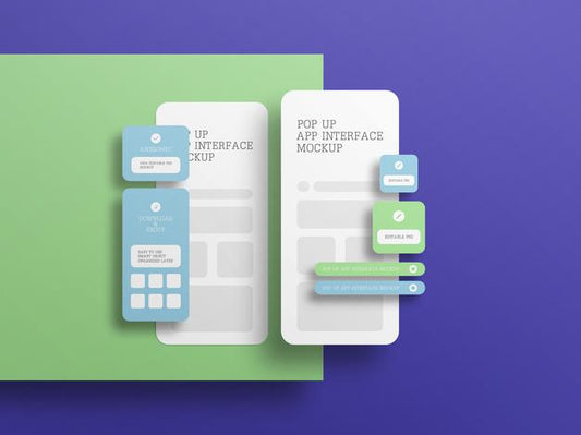 Free App Interface With Pop Up Screen Mockup Psd
