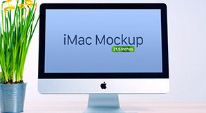 Free Apple Imac Mockup Psd (21.5 Inches)