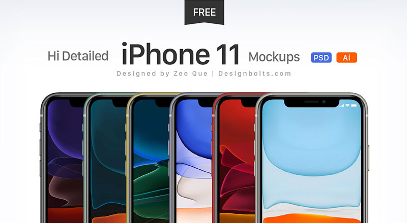 Free Apple Iphone 11, Iphone 11 Pro & Iphone Pro Max Mockup Psd & Ai
