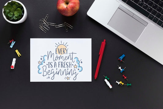 Free Apple Laptop And Business Motivational Message Psd