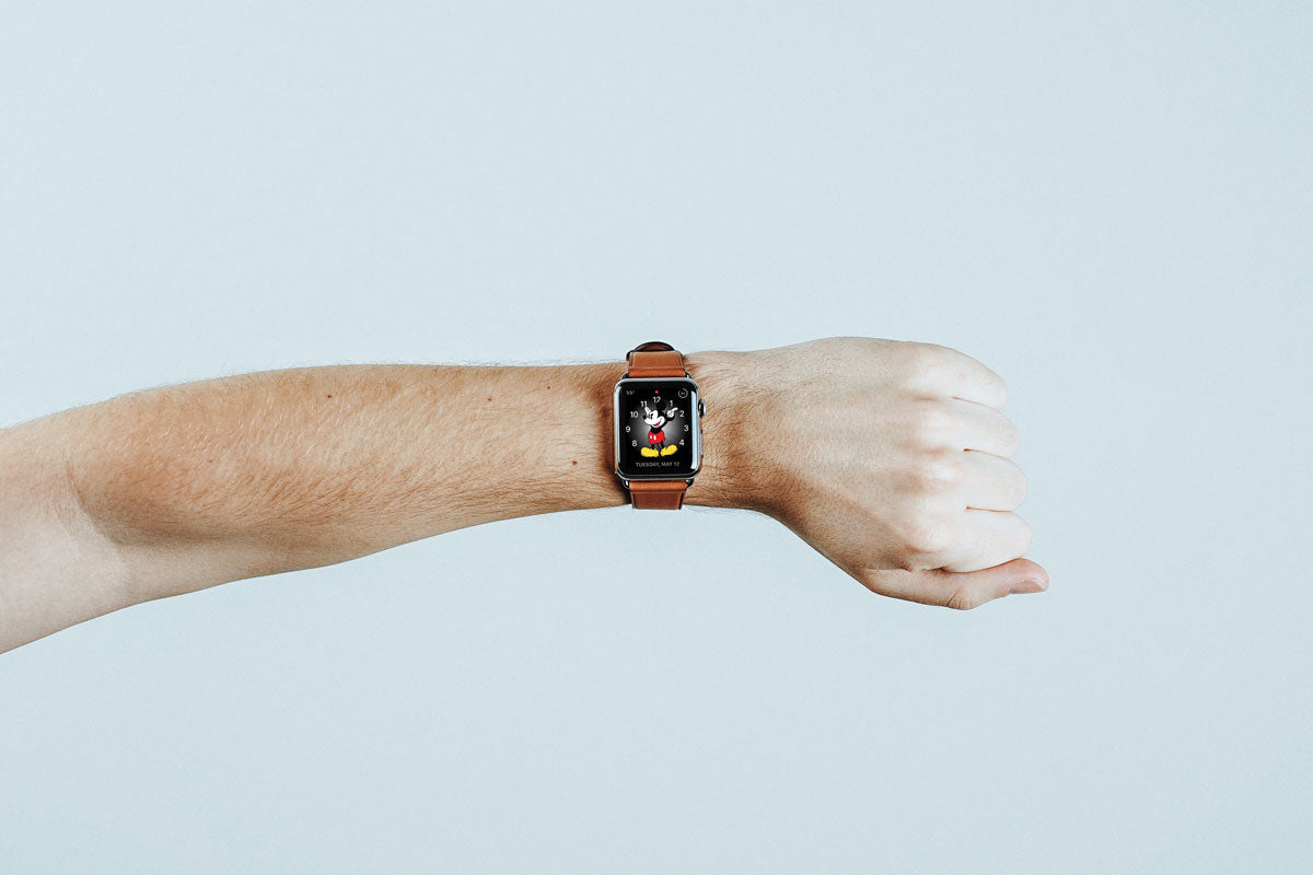 Free Apple Watch Mockup with Leather Band