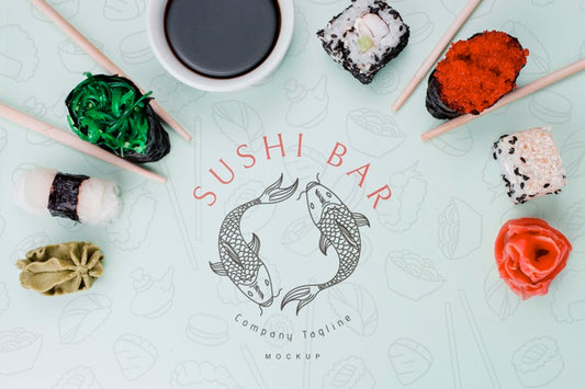 Free Arrangement For Sushi Bar Mock-Up Psd
