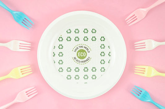 Free Arrangement Of Eco-Friendly Forks And Plate Psd