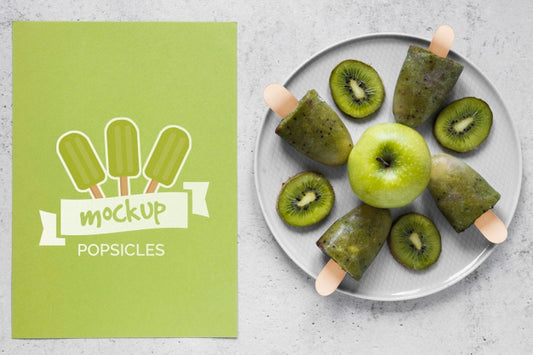 Free Arrangement Of Fresh Popsicles With Mock-Up Card Psd