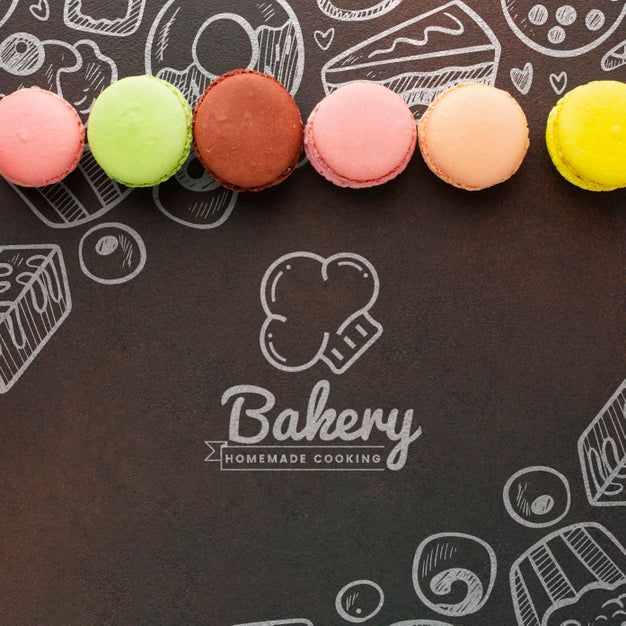 Free Arrangement Of Macarons With Mock-Up Psd