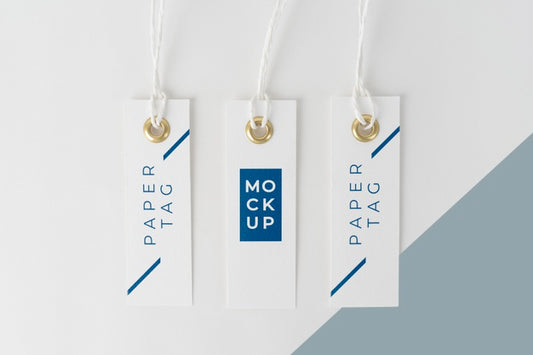 Free Arrangement Of Mock-Up Paper Tags Psd