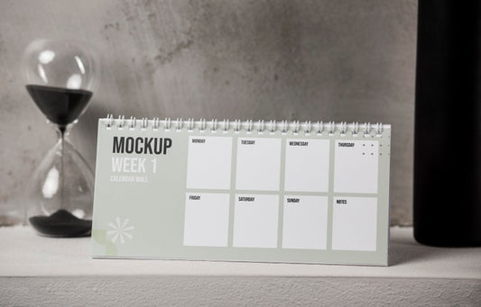 Free Arrangement Of Mock-Up Table Calendar Indoors Psd