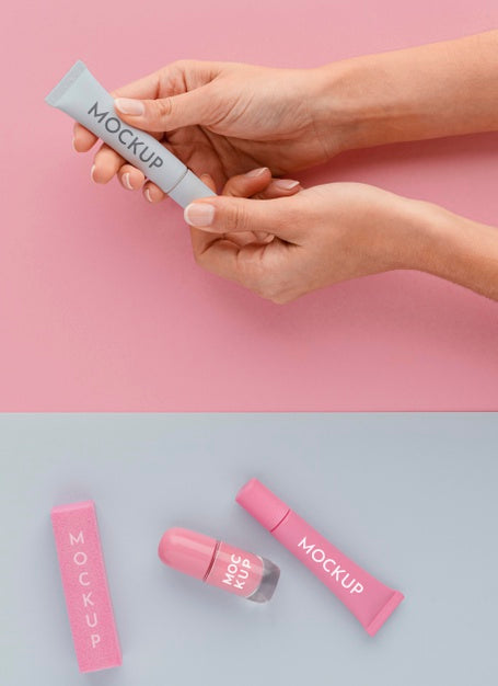 Free Arrangement Of Nail Care Products With Mock-Up Psd