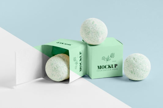 Free Arrangement With Bath Bombs And Boxes Psd