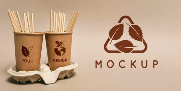 Free Arrangement With Eco Coffee Cups Psd