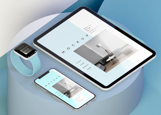 Free Arrangement With Modern Devices Mock-Up Psd
