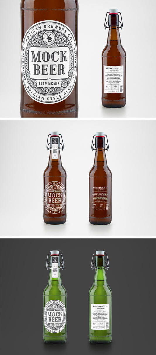 Free Artisan Beer Bottle Mockup